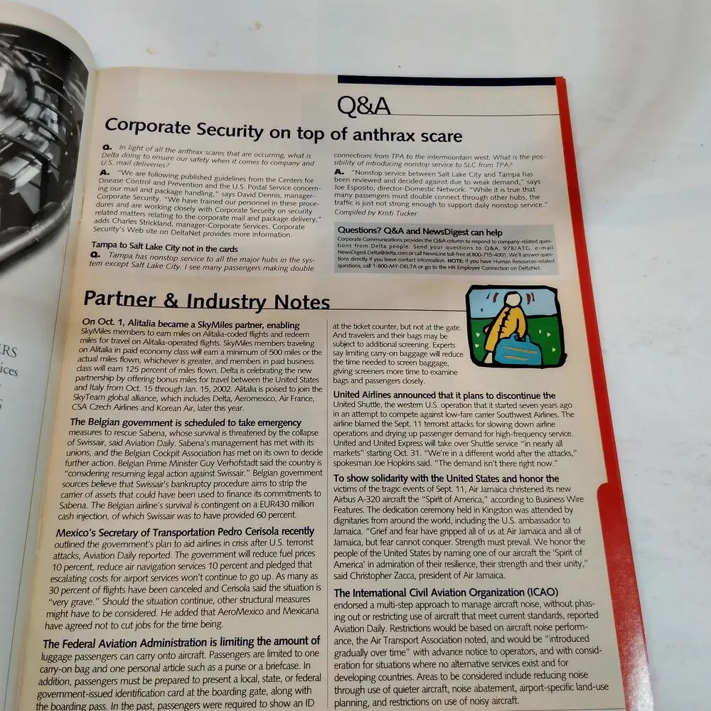 Delta News Digest - October 22, 2001 - Employee Magazine, Multi-color